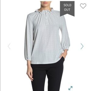 2/$50 Adrianna Papell Moss Print Crepe Blouse Size Large